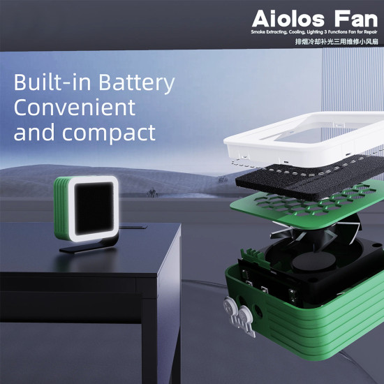 2UUL DA98 Aiolos Fan Smoke Extraction & Cooling Fan With LED Light