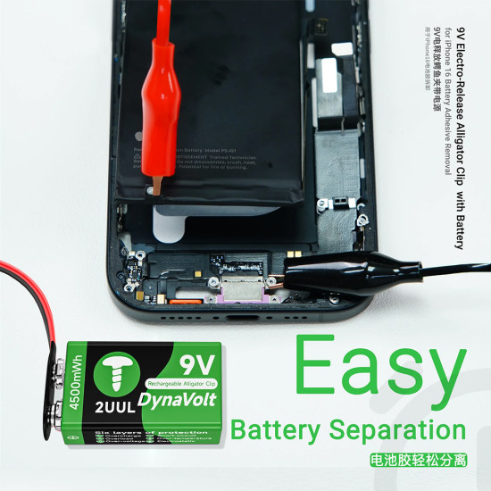 2UUL BT04 9V Electro-Release Alligator Clip with Battery
