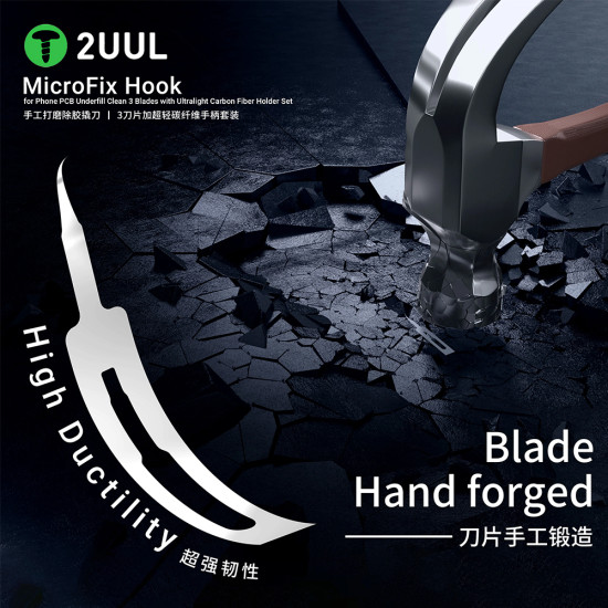 2UUL DA12 MicroFix Hook Underfill Clean 3 Blades with Ultralight Carbon Fiber Holder Set 2UUL DA12 MicroFix Hook Underfill Clean 3 Blades with Ultralight Carbon Fiber Holder Set