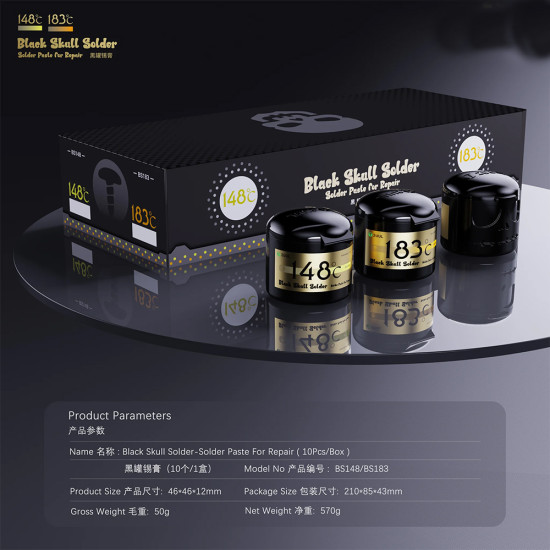 2UUL Black Skull Solder PPD Paste 148°C (50 Gram)