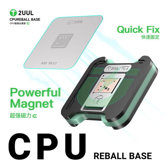 2UUL BH17 CPU Reball Dual-Sided Magnetic Base With Stencils For iPhone / Android