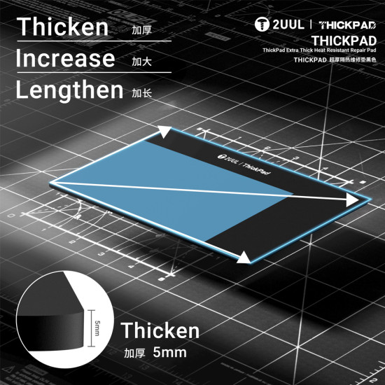 2UUL ST86 Extra Thick Heat-Resistant Anti-static Silicone Pad (500x300mm) 2UUL ST86 Extra Thick Heat-Resistant Anti-static Silicone Pad (500x300mm)