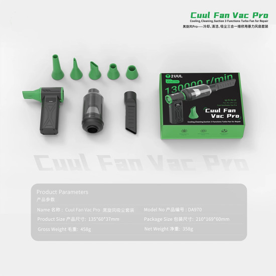 2UUL DA970 Cuul Fan Pro Cooling + Cleaning + Suction Turbo Fan (3-in-1)