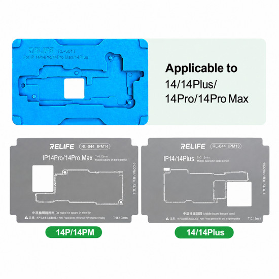 Relife RL-601T Middle Layer Tin Planting BGA Reballing Platform Set for iPhone X to 17Pro Max (31-in-1 )