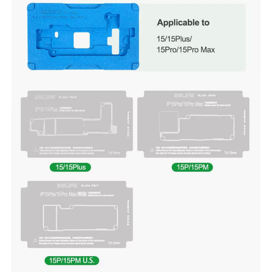 Relife RL-601T Middle Layer Tin Planting BGA Reballing Platform Set for iPhone X to 17Pro Max (31-in-1 )