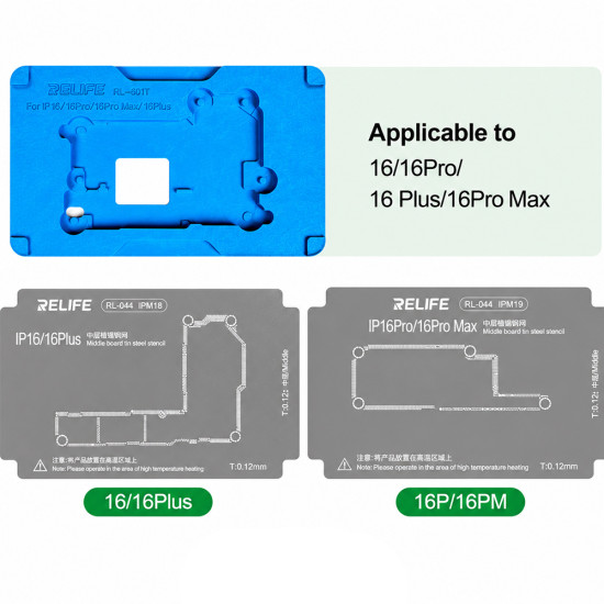 Relife RL-601T Middle Layer Tin Planting BGA Reballing Platform Set for iPhone X to 17Pro Max (31-in-1 )