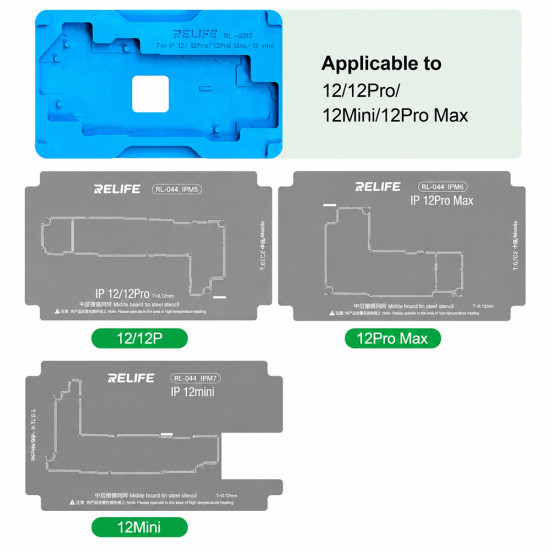 Relife RL-601T Middle Layer Tin Planting BGA Reballing Platform Set for iPhone X to 17Pro Max (31-in-1 )
