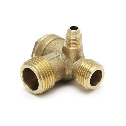 Golden Male 3 Way Brass Thread For Air Compressor