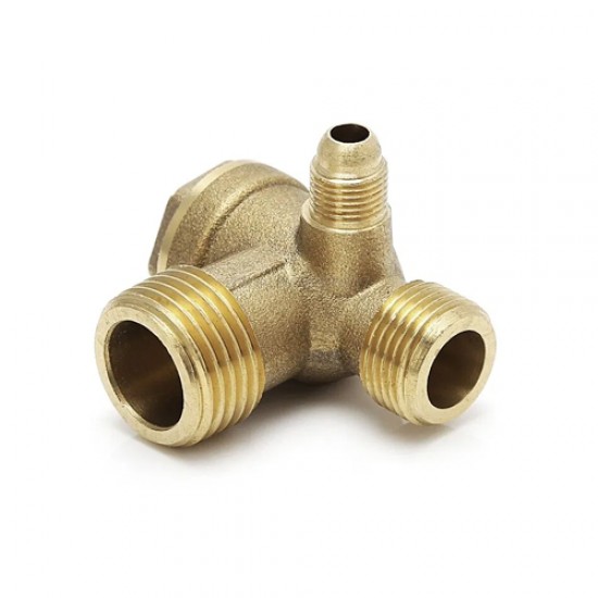 Golden Male 3 Way Brass Thread For Air Compressor