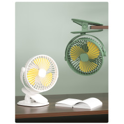 Portable USB + Battery 1200Mah Clip Fan with 3 Speed Mode ( F002 )