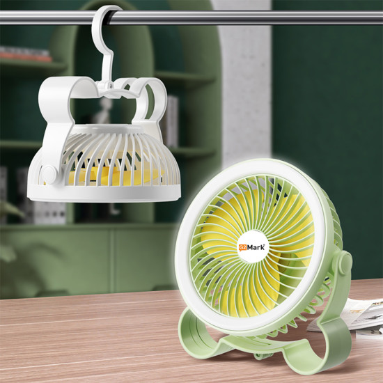 Portable USB + Battery 1200Mah Hanging Fan With LED & 3 Speed Mode - F005 Portable USB + Battery 1200Mah Hanging Fan With LED & 3 Speed Mode - F005