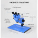 Forward FW-6555 Pro Max (6.5X-55X) Trinocular Full HD Stereo Microscope With Zooming 0.5X CTV Camera Lens & LED Adjustable Light Forward FW-6555 Pro Max (6.5X-55X) Trinocular Full HD Stereo Microscope With Zooming 0.5X CTV Camera Lens & LED Adjustable Light