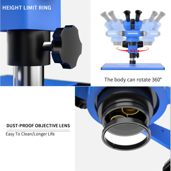 Forward FW-6555 Pro Max (6.5X-55X) Trinocular Full HD Stereo Microscope With Zooming 0.5X CTV Camera Lens & LED Adjustable Light Forward FW-6555 Pro Max (6.5X-55X) Trinocular Full HD Stereo Microscope With Zooming 0.5X CTV Camera Lens & LED Adjustable Light