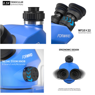 Forward FW-7050-TM (3D Continuous Zoom) 7X~50X Trinocular Stereo