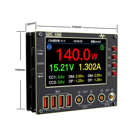 I2C C09 Digital Waveform Ammeter with Charge Detection / Voltage Measurement