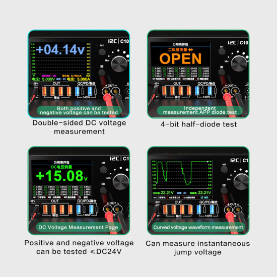 I2C C10 Digital Waveform Ammeter with Charge Detection / Voltage Measurement