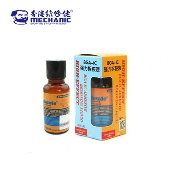 Mechanic Pasted BGA IC Epoxy Black Glue Remover Liquid QC-20 ( 20ML ) Mechanic Pasted BGA IC Epoxy Black Glue Remover Liquid QC-20 ( 20ML )