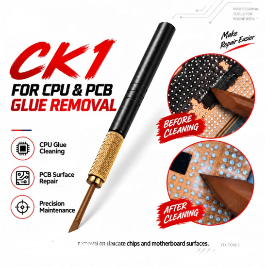 JTX CK1 Specific Glue Removal Precision Angled Blade With Handle