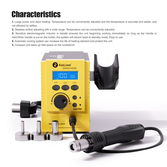 Kailiwei 313H Intelligent SMD Rework Station (700W) - Lead Free Kailiwei 313H Intelligent SMD Rework Station (700W) - Lead Free