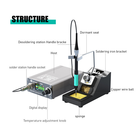 KaiLiwei T115 Intelligent Constant Temperature Professional Soldering Station (85W) KaiLiwei T115 Intelligent Constant Temperature Professional Soldering Station (85W)