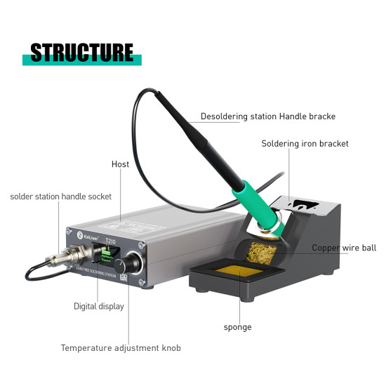 KaiLiWei T210 2S Rapid Heating Adjustable Constant Temperature Iron Station (85W) KaiLiWei T210 2S Rapid Heating Adjustable Constant Temperature Iron Station (85W)