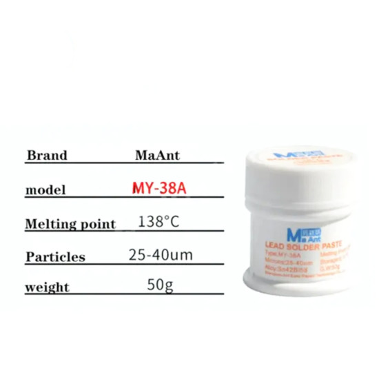 Ma Ant Solder PPD Paste 138°C (50 Gram - Bottle)