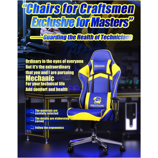 Mechanic Professional Ergonomic Office Chair with Adjustable Height, Comfort Cushion & 360° Swivel