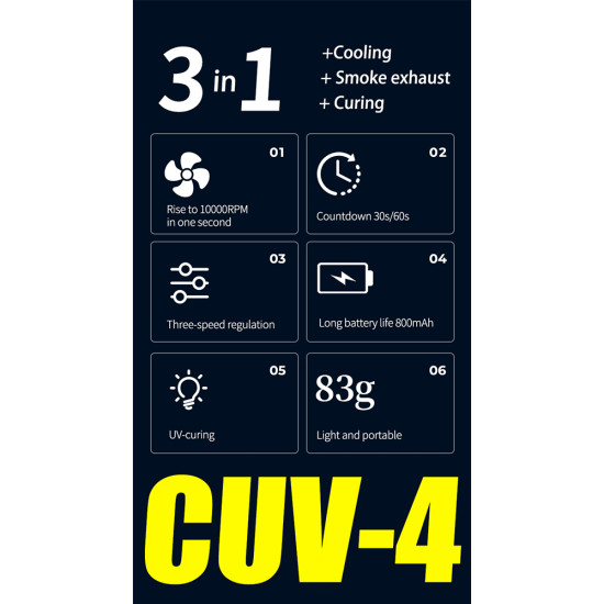 Mechanic CUV-4 2-in-1 UV Curing Heat Dissipation Smoke Exhaust Fan Mechanic CUV-4 2-in-1 UV Curing Heat Dissipation Smoke Exhaust Fan