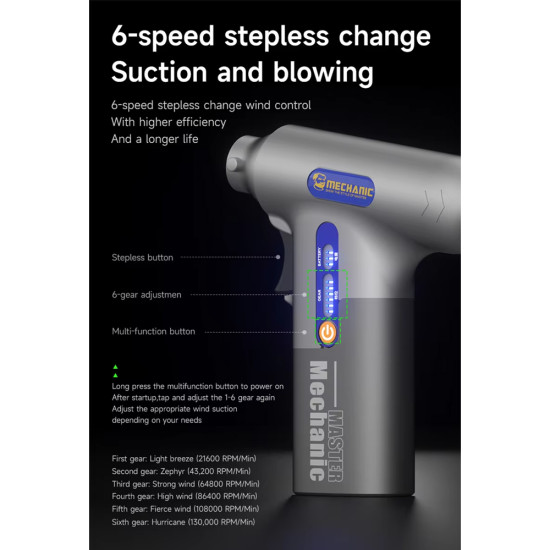 Mechanic DB10 Violent Brushless Turbo Blowers and Suction All-in-One Machine Mechanic DB10 Violent Brushless Turbo Blowers and Suction All-in-One Machine