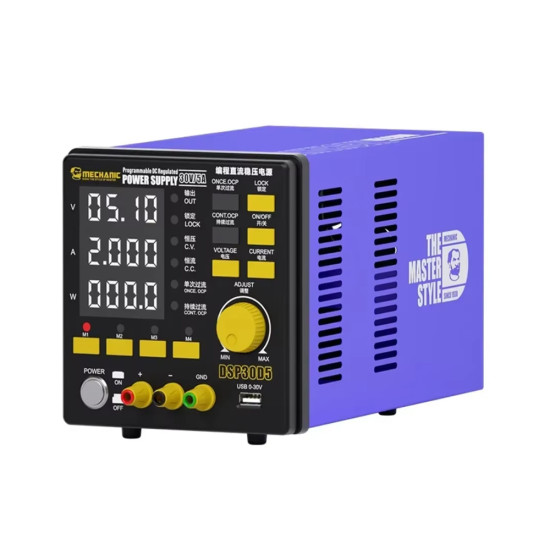 Mechanic DSP30D5 Digital Display Programming DC Regulated Power Supply - 4-Digit ( 30V/5A ) Mechanic DSP30D5 Digital Display Programming DC Regulated Power Supply - 4-Digit ( 30V/5A )