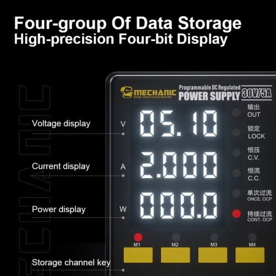 Mechanic DSP30D5 Digital Display Programming DC Regulated Power Supply - 4-Digit ( 30V/5A ) Mechanic DSP30D5 Digital Display Programming DC Regulated Power Supply - 4-Digit ( 30V/5A )