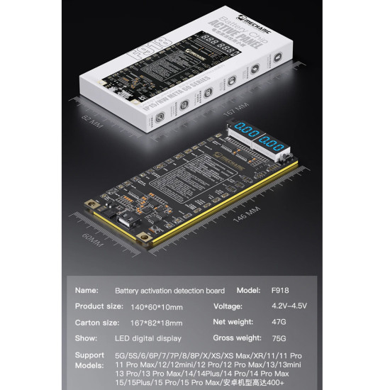 Mechanic F918 Battery Activation Board for iPhone & Android (IP5-15PM) - 2024 Edition Mechanic F918 Battery Activation Board for iPhone & Android (IP5-15PM) - 2024 Edition