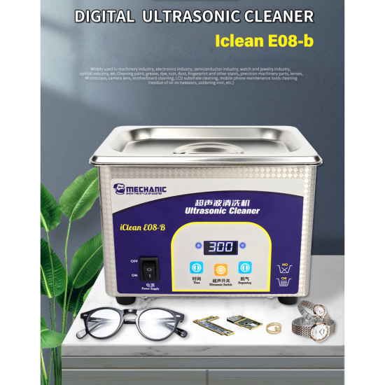 Mechanic iClean E08B Large Capacity Automatic Ultrasonic Cleaner Mechanic iClean E08B Large Capacity Automatic Ultrasonic Cleaner