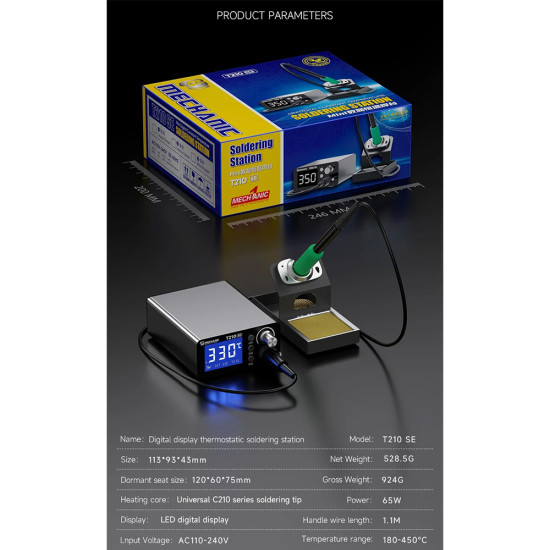 Mechanic T210 SE Soldering Iron Station (50W)