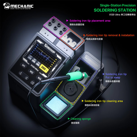 Mechanic X200 Ultra Pen-Style Smart Temperature-Adjustable Dual Station Soldering Station