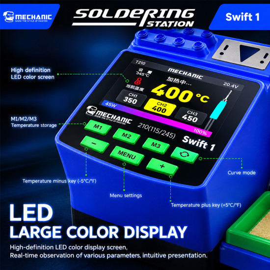 Mechanic Swift-1 Intelligent Precision Constant Temperature Digital Display Soldering Station (200W)