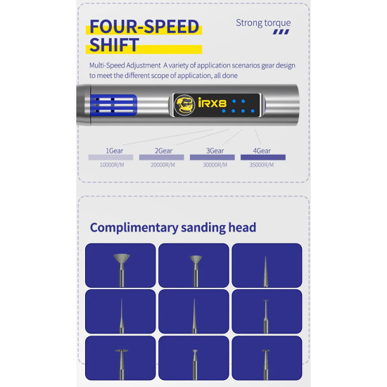 Mechanic IRX8 Intelligent Charging Polishing Pen for IC Chip Grinding and Glue Removal Mechanic IRX8 Intelligent Charging Polishing Pen for IC Chip Grinding and Glue Removal