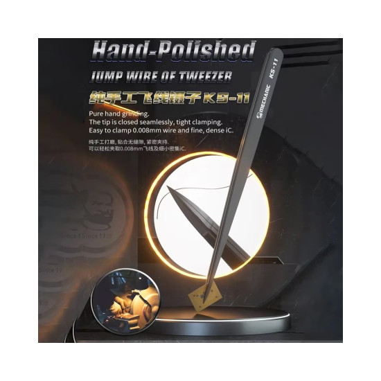 Mechanic KS-11 Hand Polished Anti-static Precision Jumper Wire Tweezer Mechanic KS-11 Hand Polished Anti-static Precision Jumper Wire Tweezer