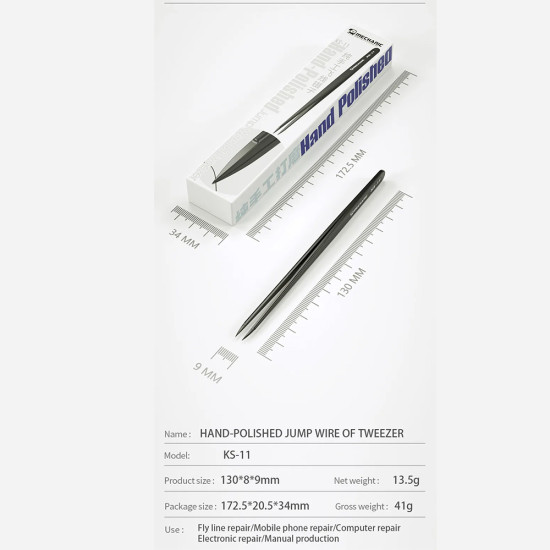 Mechanic KS-11 Hand Polished Anti-static Precision Jumper Wire Tweezer Mechanic KS-11 Hand Polished Anti-static Precision Jumper Wire Tweezer