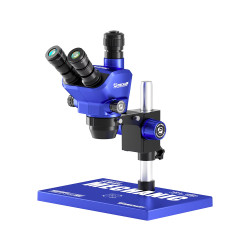 Mechanic D80T 8-80X (3D Continuous Zoom) High-Power Trinocular Stereo Microscope with Big Base