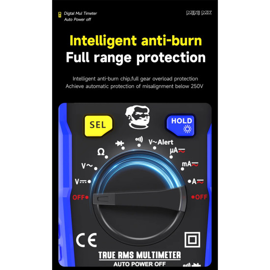 Mechanic Mini MX Intelligent LED Digital Display Multimeter (Upgraded SIV119)
