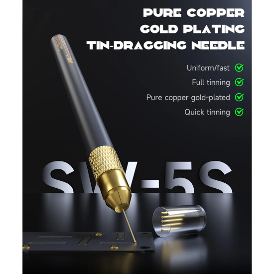 Mechanic SW-5S FPC Connector Gold Plated Tin Dragging Needle Set (5Pcs Bars)
