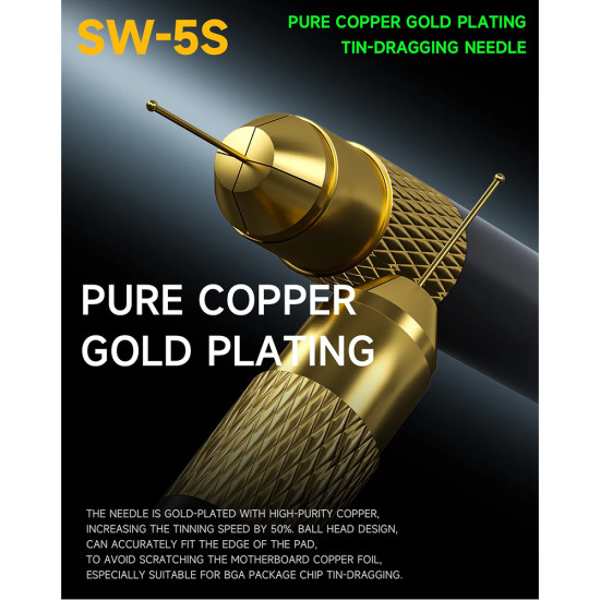 Mechanic SW-5S FPC Connector Gold Plated Tin Dragging Needle Set (5Pcs Bars)