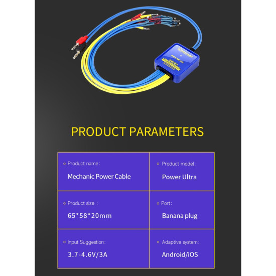 Mechanic Power Ultra Intelligent Anti-burning Power Boot Cable for iPhone 6 to 15PM & Android (12V Input FPC Connector) Mechanic Power Ultra Intelligent Anti-burning Power Boot Cable for iPhone 6 to 15PM & Android (12V Input FPC Connector)