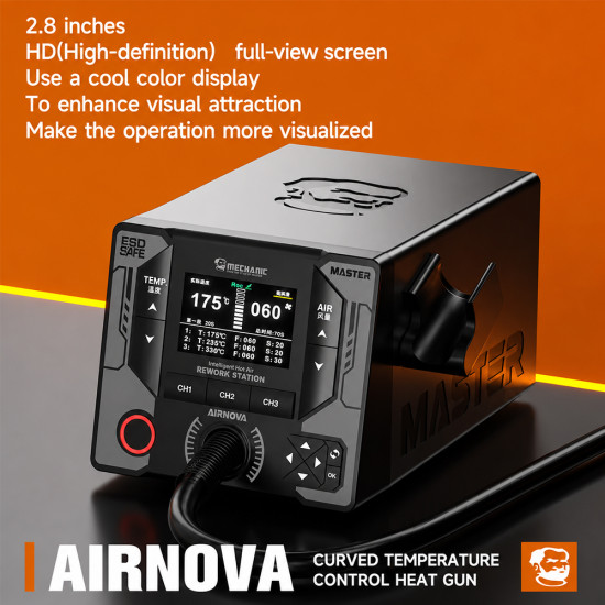 Mechanic AIRNOVA Intelligent Curved Temperature Control Hot Air Rework Station (1200W)