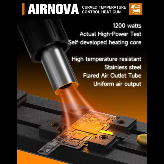 Mechanic AIRNOVA Intelligent Curved Temperature Control Hot Air Rework Station (1200W)