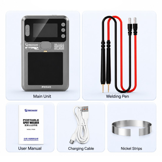 Mechanic PN360 Portable Manual / Auto Double Pulse Digital Display Battery Spot Welding Machine