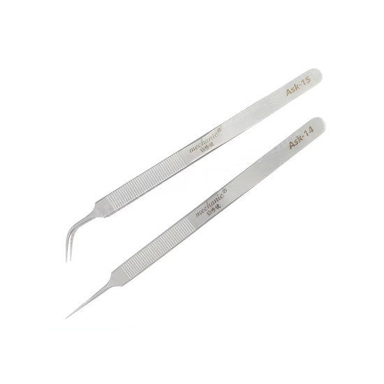 Mechanic ASK-14 & ASK-15 Precision Lengthening Anti-Slip Tweezer - (2Pcs)