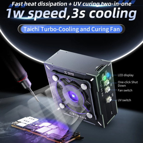Mega-Idea 2-in-1 Three-Speed Adjustment UV Curing / Cooling Fan Mega-Idea 2-in-1 Three-Speed Adjustment UV Curing / Cooling Fan
