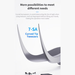 Mega-Idea 7-SA Non-Magnetic Stainless Steel Bent Tweezer